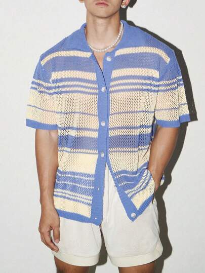 Street Life Men's Knitted Sweater, Knitted Resort Shirt