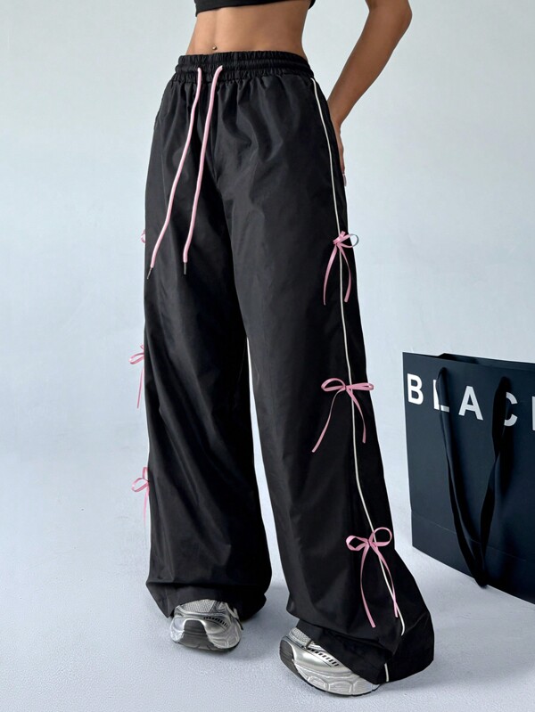 SHEIN EZwear Pantaloni De Dama Cu Decoratie Bowknot