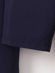 SHEIN 2pcs/Set Young Boys' Pants, Including Long Pants And Shorts - Navy Blue - View 5