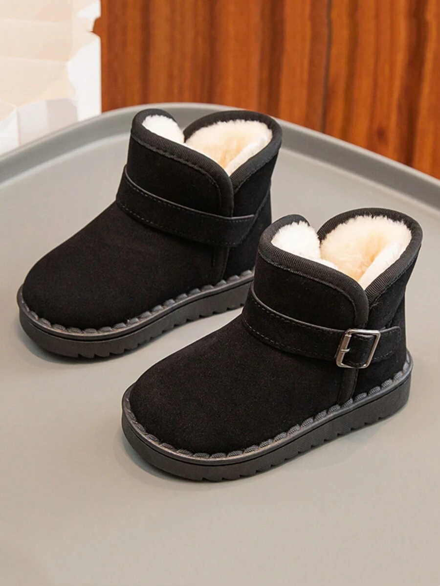 Autumn/Winter Children's Short Boots For Toddler Girls, Boys' Casual Boots, Baby Thickened Snow Boots, Big Kids' Shoes - Black - View 1