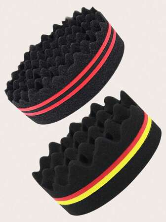 1 st/2 st hårsvampar med små och stora hål, vågformad hårborste, svamp för twist-dreads, låsande afrolockborste, barberare, lockigt hår, svamp för vågigt hår, hårvårdsverktyg, hårvårdsborste för lockar, frisyrsvamp för vågigt hår, hårvårdsverktyg, män och kvinnor, slick back-borste, hårtork, hår, barberare, kantborste, stylingborste, hårtork, hårspray