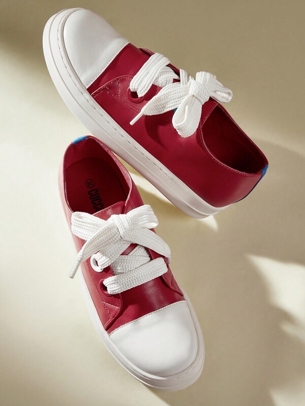 CUCCOO EASI Women's Color Block Simple Daily Casual Sneakers Tainers