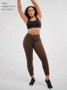 GLOWMODE 24" FeatherFit™-Sculpt Crossover Hold Up Pocket Leggings Yoga Workout Gym
