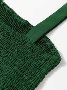 Acelitt Women's Solid Color Square Neck Splicing Casual Romper For Summer - Green - View 3
