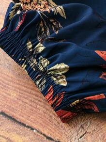 SHEIN LUNE Cộng với kích thước quần lưng thun in hoa - Nhiều màu - Xem 4