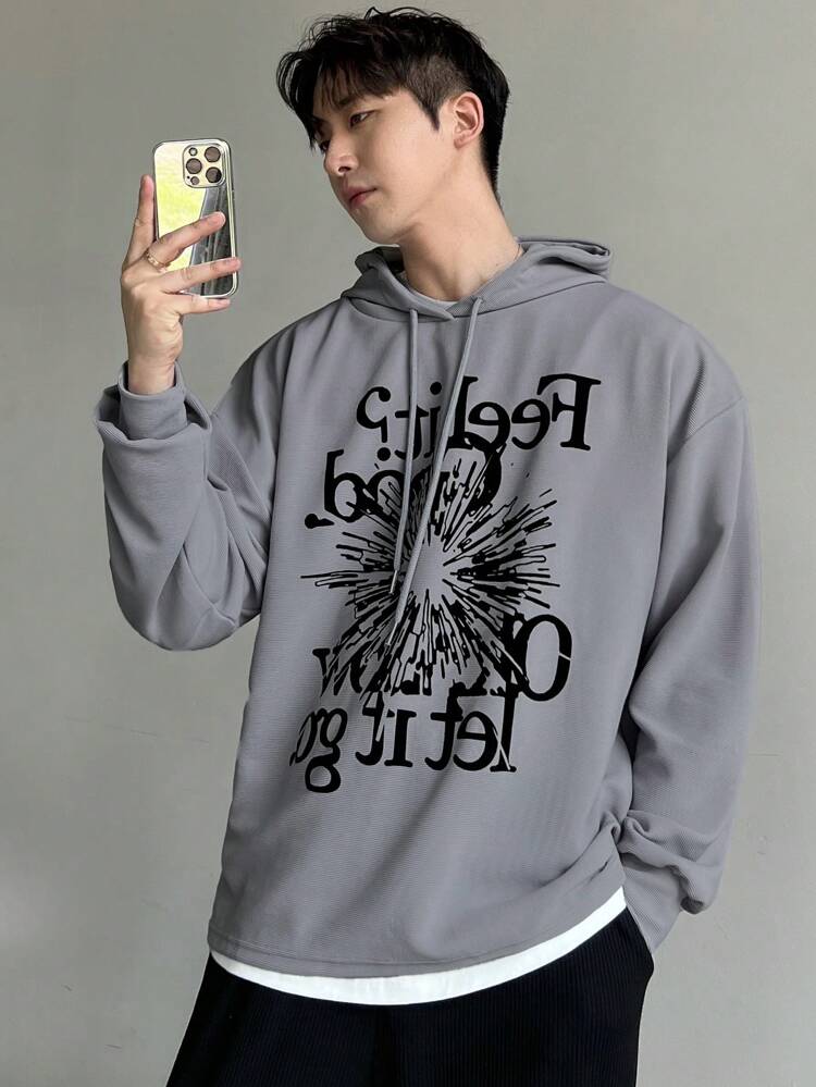Men's Autumn Hoodie With Letter Print