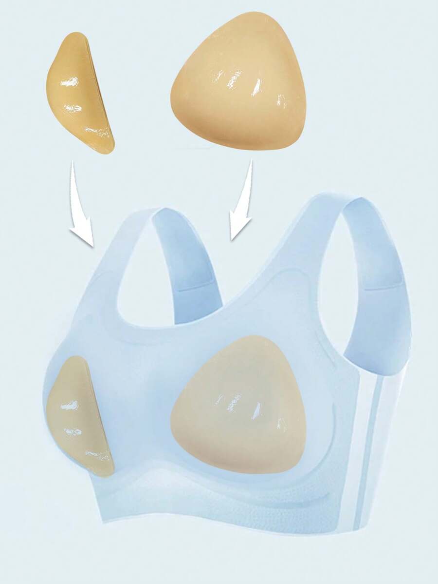 4pcs Self-Adhesive Silicone Bikini Push-Up Pads With Double-Sided Triangle Adhesive Strips - Multicolor - View 1