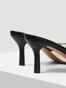 MOTF PREMIUM ZAPATOS DE TACÓN ALTO PUNTIAGUDOS CON DETALLE DE LAZO DE DOS TONOS ELEGANTES Y ELEGANTES PARA MUJER, PARA NAVIDAD, OTOÑO, AÑO NUEVO, DÍA DE SAN VALENTÍN