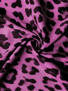 SHEIN LUNE Falda larga casual de estampado de leopardo con corte aleatorio para mujer, de moda - Rosa Fucsia - Ver 6