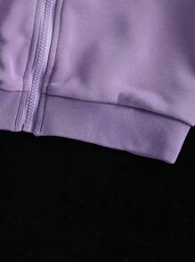 Tween 女童休闲拼色连帽运动衫和慢跑裤套装，春/秋 - 彩色 - 查看 4