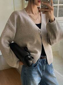 Dazy-Less كارديجان أمامي بأزرار، أكمام طويلة، ملابس خريفية كاجوال للعمل، بليزر للسيدات