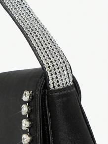 SHEIN BAE Women's Decorative Diamond Tote Bag, Suitable For Daily Wear - Black - View 6