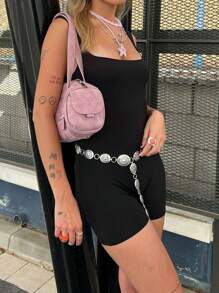 INAWLY Ladies' Plain & Simple Sleeveless Bodycon Jumpsuit For Daily Wear - Black - View 2