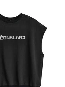 Manfinity VCAY Men's Knitted Street Style Air Layer Vest, Loose Fit, 3M Reflective Print, Suitable For Summer Fashion - Black - View 11