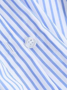 DAZY Damen gestreiftes, oversized, lässiges Langarmhemd, Business-Lässig für den Herbst, Langarmoberteil, Herbstmode für Frauen