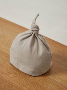 SHEIN 男嬰棒球領前拉鍊包腳連體睡衣和帽 - 卡其色 - 查看 8