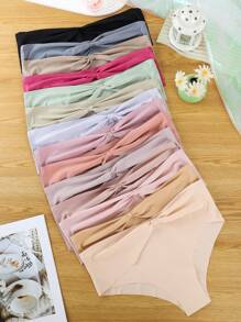 14 piezas/paquete Bragas triangulares sin costuras lindas con lazo para mujeres de talla grande