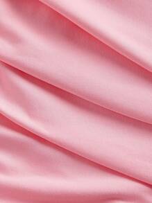 SHEIN MOD Plus Size Pink Drawstring Multi-Layered Hem Skirt - Pink - View 4