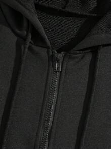 Vincenttrinidadart Fashionable Street Raccoon Printed Hooded Long Sleeve Zipper Sweatshirt - Black - View 5
