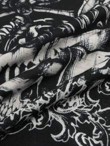 时尚街头风格 Y2K 印花圆领长袖女式运动衫，女士春秋休闲长袖圆领常规版型常规黑色落肩套头衫女式连帽衫