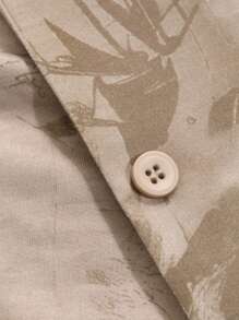 DAZY Chinese Ink Print Pajama Set - Brown - View 7