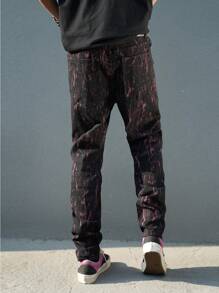Manfinity Roghcode Men's Tie-Dye Ripped Straight-Leg Casual Jeans - Multicolor - View 2