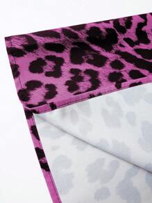 SHEIN LUNE Falda larga casual de estampado de leopardo con corte aleatorio para mujer, de moda - Rosa Fucsia - Ver 7