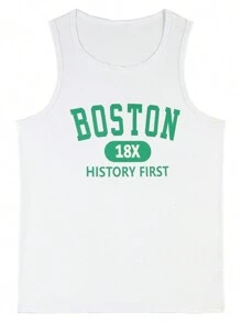 Gym Rark Boyfriend Style Men's Letter Printed Round Neck Athletic Workout Tank Top - Multicolor - View 3