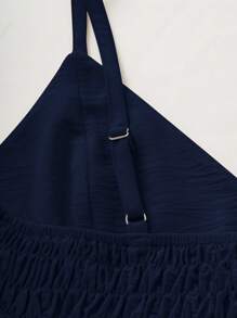 EMERY ROSE Women's Solid Color Simple Daily Wear Tank Top And Long Pants Set - Navy Blue - View 8