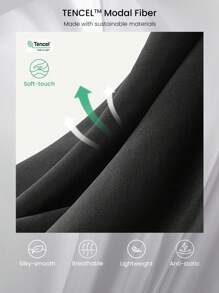 GLOWMODE Modal Slim Fit Sports Tee Daily Casual - Black - View 3