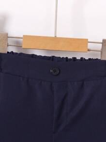 SHEIN 2pcs/Set Young Boys' Pants, Including Long Pants And Shorts - Navy Blue - View 4