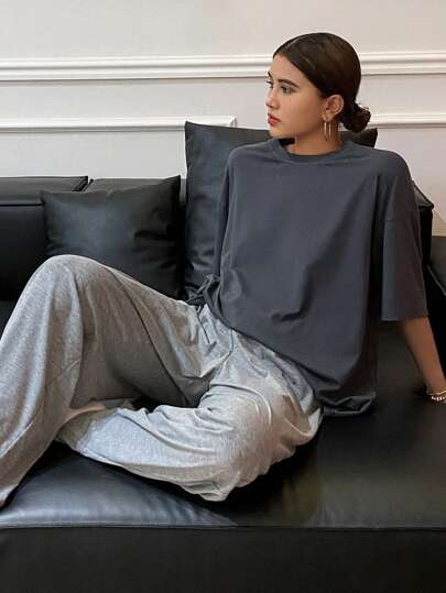 Livesso 简约宽松家居服套装睡衣