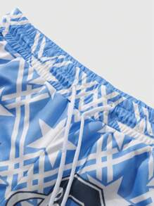 ROMWE MEN 男士星星印花透气短裤二合一适合春夏季日常穿着、上学