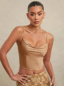 Hauture Áo khoác satin dành cho nữ - Màu Khaki - Xem 3