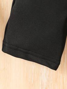 SHEIN 2 件装女婴粉色格子连体裤，美国复古返校运动装，打造酷炫可爱的日常休闲装，秋季，圣诞节