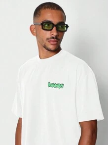 SUMWON T-Shirt a Manica Corta Vestibilità Regular con Stampa Grafica sul Retro - Bianco - Visualizzare 3