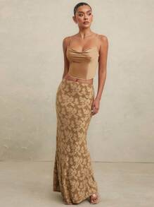 Hauture Áo khoác satin dành cho nữ - Màu Khaki - Xem 6