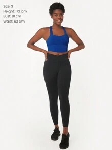 GLOWMODE FeatherFit™ Crossover Straps Curved Hem Sports Bra Tank Top Low Impact Yoga Daily - Royal Blue - View 9