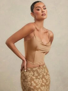 Hauture Áo khoác satin dành cho nữ - Màu Khaki - Xem 4