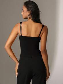 Anewsta Dây đeo vai hoa ba chiều thanh lịch mùa hè dành cho nữ - màu đen - Xem 2