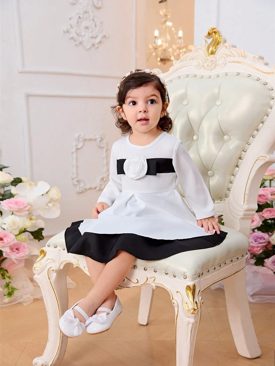 SHEIN Fashionable And Elegant Princess Style Dress For Baby Girls - Multicolor - View 1
