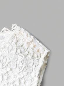 SHEIN MOD Veste de style vintage pour femme avec boucle en dentelle soluble blanche de style chinois. Vêtement vintage d'automne au style rétro des années 70 - Blanc - Voir 5