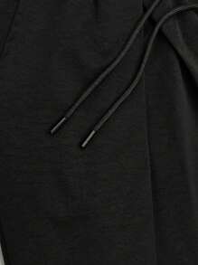 Manfinity Hypemode Pantalones casuales para hombre de unicolor con cordón y bolsillo - Negro - Ver 7