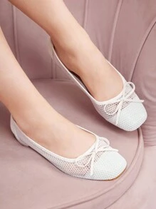 CUCCOO DOLLMOD Breathable Mesh Round Toe Women's Flat Shoes Halloween - White - View 3