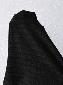 SHEIN Maternity Casual Ribbed Slit Tank Midi Dress Summer - Black - View 6