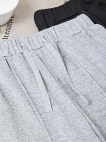 Solid Color Casual Jogger Pants With Pockets For Tween Girls - Multicolor - View 8