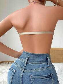 蕾絲提花無肩帶胸墊 - 玫瑰金 - 查看 2