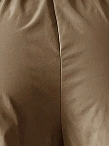 SHEIN Unity Dam Casual Enfärgade Raka Cargobyxor - Brun - Visa 8