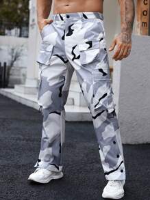 Manfinity Homme Celana Kerja Kasual Pria Motif Kamuflase - MultiWarna - View 3