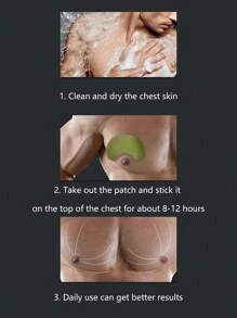 Wedaily 12pcs Chest Skin Tightening And Anti-Sagging Patches For Men - Army Green - View 2